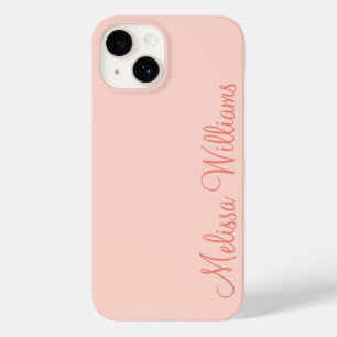 Coque Case-Mate iPhone Moderne Feminine Solide Rose Soft Script Nom perso