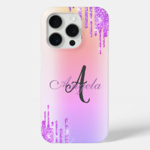 Coque Case-Mate iPhone Moderne gouttes de paillettes, ombré, monogramme
