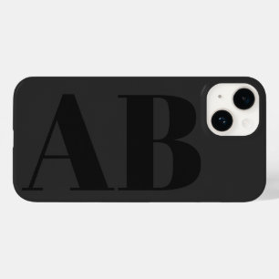 Coque Case-Mate iPhone Moderne initiale noire minimale contemporaine