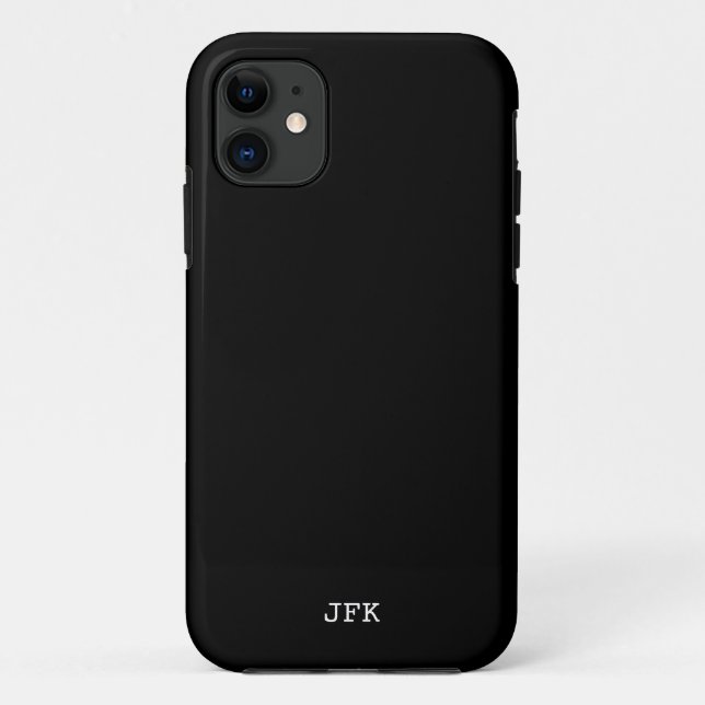 Coques Case-Mate iPhone Moderne initiales personnalisées blanches solides  (Dos)