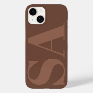 Coque Case-Mate iPhone Moderne marron naturel initial minimal contemporai