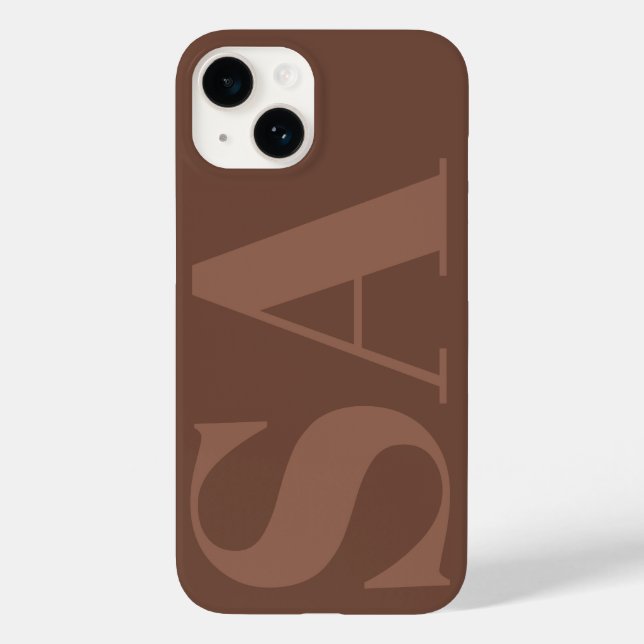Coques Case-Mate iPhone Moderne marron naturel initial minimal contemporai (Verso)