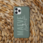 Coque Case-Mate iPhone Moderne minima typographie sauge vert élégant<br><div class="desc">La typographie minimaliste moderne sauge vert et blanc élégant simple unique design personnalisé de boîtier de téléphone.</div>