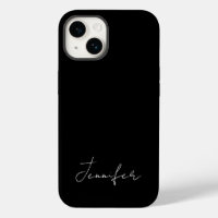 Moderne minimaliste noir blanc chic Nom de script