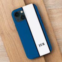 Moderne minimaliste rayures Monogramme tendance Bl