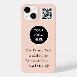 Coque Case-Mate iPhone Moderne minimaliste rose logo personnalisé QR Code