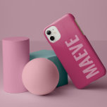 Coque Case-Mate iPhone Moderne minimaliste typographie girly rose élégant<br><div class="desc">La typographie minimaliste moderne girly rose élégant simple unique design personnalisé boîtier téléphone.</div>