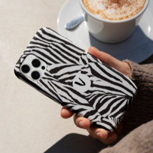 Coque iPhone 16 Pro Moderne moderne noir blanc Zèbre Motif