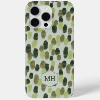 Moderne Monogramme à motif pointillé aquarelle ver