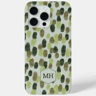Coque Case-Mate iPhone Moderne Monogramme à motif pointillé aquarelle ver