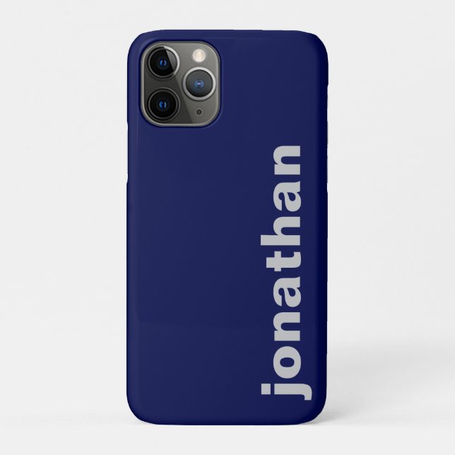 Coques Case-Mate iPhone Moderne Monogramme Bleu Nuit (Dos)