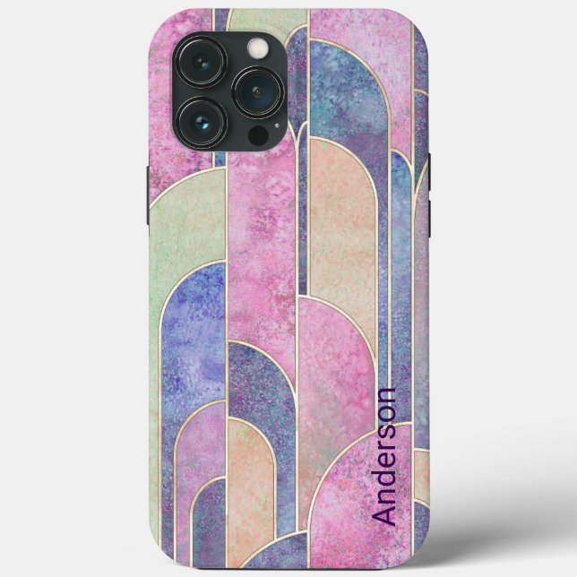 Coques Case-Mate iPhone Moderne Monogramme de Ligne Rétro Élégant (Verso)