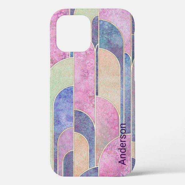 Coques Case-Mate iPhone Moderne Monogramme de Ligne Rétro Élégant (Verso)
