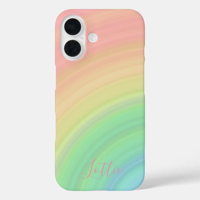 Coques Case-Mate iPhone Moderne Monogramme Girly Rainbow Gradient (Verso)