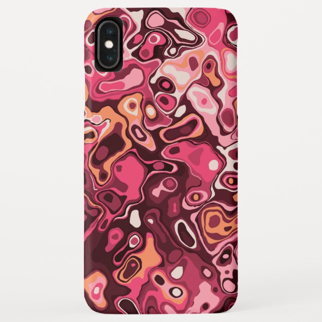 Coques Case-Mate iPhone Moderne Motif Abstrait Rose Bourguignon Féminin (Dos)