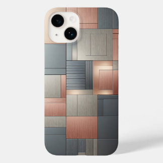 Coque Case-Mate iPhone Moderne motif de bloc métallique industriel en cui