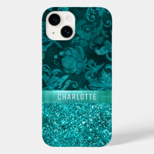 Coque Case-Mate iPhone Moderne Motif Fleuris Pailleté Personnalisé Fémini