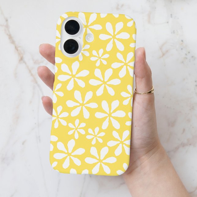 Coques Case-Mate iPhone Moderne motif floral fille chic jaune (Modern Yellow Chic Girly Floral Flower Pattern Case-Mate iPhone Case
)