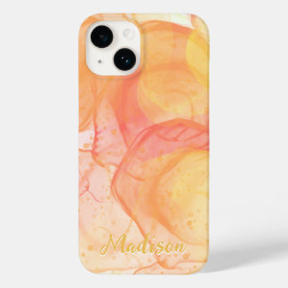 Coque Case-Mate iPhone Moderne Orange Abstrait Personnalisé