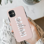 Case-Mate iPhone Case Moderne Pastel Rose Beauté Personnalisée Vous Nom<br><div class="desc">Moderne Pastel Rose Beauté Personnalisée Vous Nom</div>