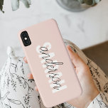 Case-Mate iPhone Case Moderne Pastel Rose Beauté Personnalisée Vous Nom<br><div class="desc">Moderne Pastel Rose Beauté Personnalisée Vous Nom</div>