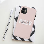 Case-Mate iPhone Case Moderne Pastel Rose Bonjour Et Vous Nom<br><div class="desc">Moderne Pastel Rose Bonjour Et Vous Nom</div>