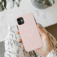Moderne Pastel Rose & Coeur Minimaliste Beau Cadea