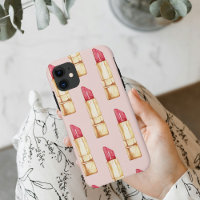 Moderne Pastel rose & rouge Motif à lèvres