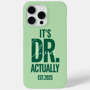 Coque Case-Mate iPhone Moderne personnalisé Dr Nom Date Vert foncé