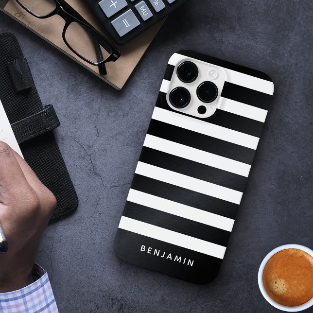Coques Case-Mate iPhone Moderne personnalisé en noir et blanc (Créateur téléchargé)