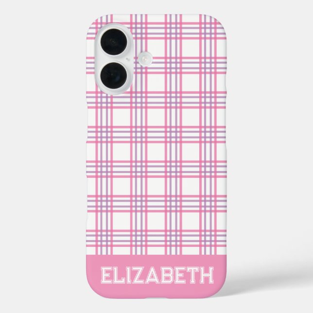 Coques Case-Mate iPhone Moderne Plaid Préparatoire Université Police Rose  (Verso)
