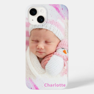 Coque Case-Mate iPhone Moderne Rose Bleu Photo Mignon Féminin Personnalis