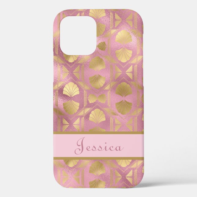 Coques Case-Mate iPhone Moderne rose or élégant Girly Botanique (Verso)