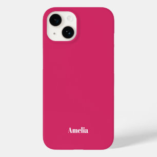 Coque Case-Mate iPhone Moderne rose vif blanc écriture Nom personnalisé