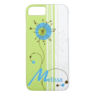 Case-Mate iPhone Case Moderne simple Fleur vert Votre nom