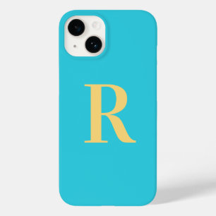Coque Case-Mate iPhone Moderne simple Monogramme Aqua Turquoise
