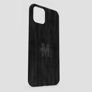 Coque Case-Mate iPhone Moderne Simple Noir Minimaliste Texturé Monogramme