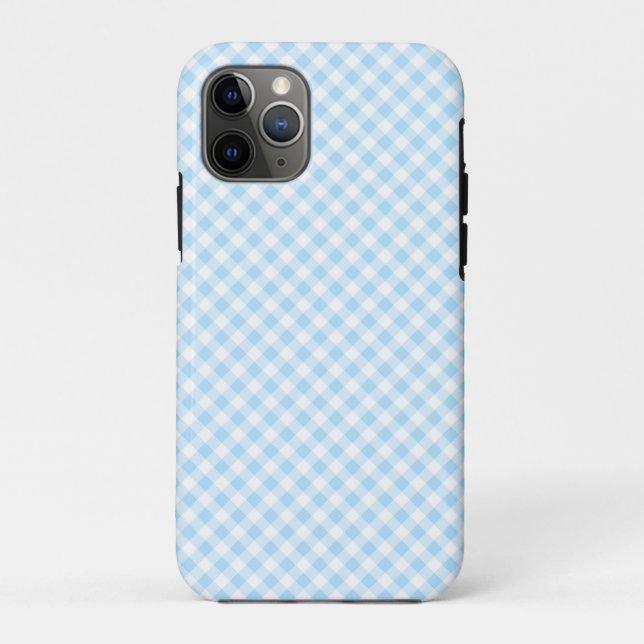 Coques Case-Mate iPhone Moderne tendance Bleu & Blanc CheckEn vichy (Dos)