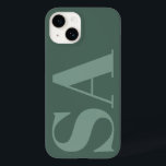 Coque Case-Mate iPhone Moderne vert sauce initial minimal contemporain<br><div class="desc">Conception de boîtier téléphonique moderne vert initial monogramme minimaliste contemporain.</div>