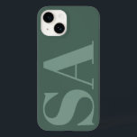 Coque Case-Mate iPhone Moderne vert sauce initial minimal contemporain<br><div class="desc">Conception de boîtier téléphonique moderne vert initial monogramme minimaliste contemporain.</div>