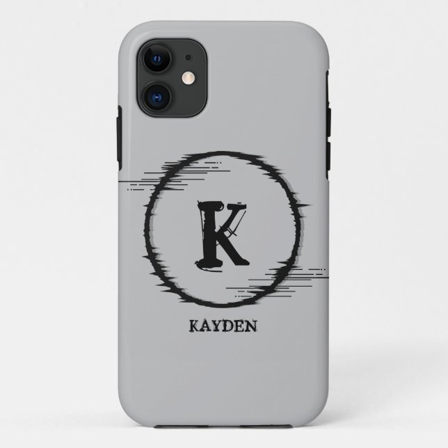Coques Case-Mate iPhone Modifier initial, Ajouter (supprimer) Nom Cercle d (Dos)
