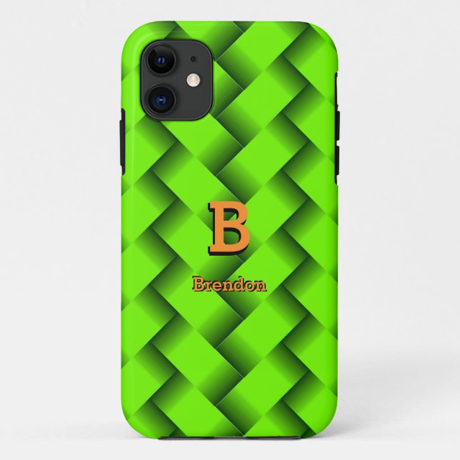 Coques Case-Mate iPhone Modifier le nom d'ajout initial Tissu métallique v (Dos)