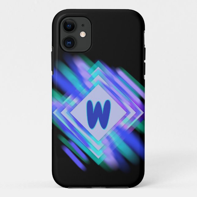 Coques Case-Mate iPhone Modifier les diamants initiaux, bleu doux, Aqua (Dos)