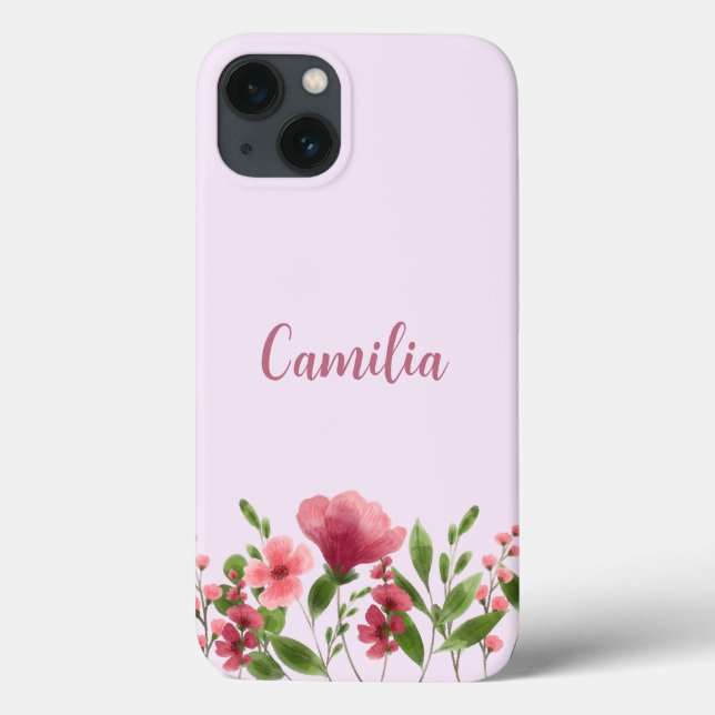 Coques Case-Mate iPhone Moins moderne typographie monogramme flûtes roses (Verso)
