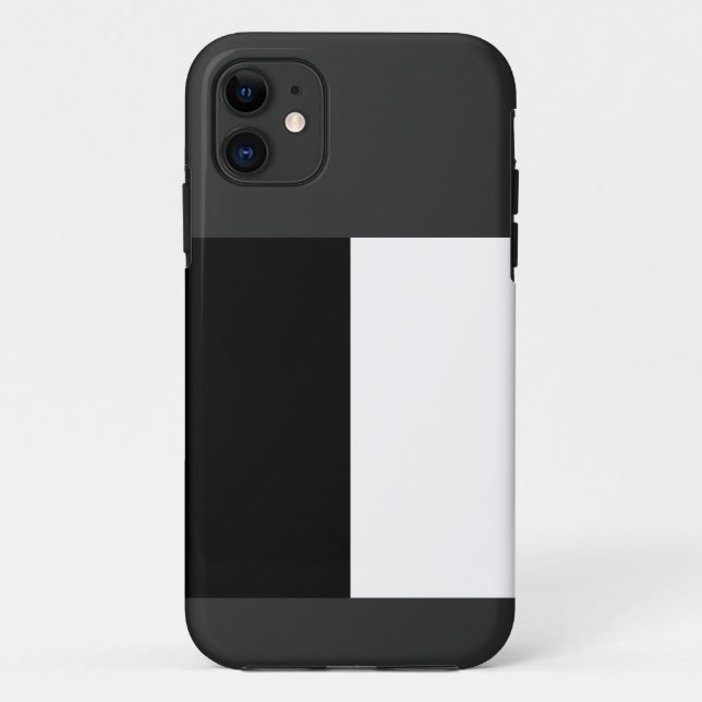 Coques Case-Mate iPhone moitié blanc noir moitié noir moitié noir blanc (Dos)