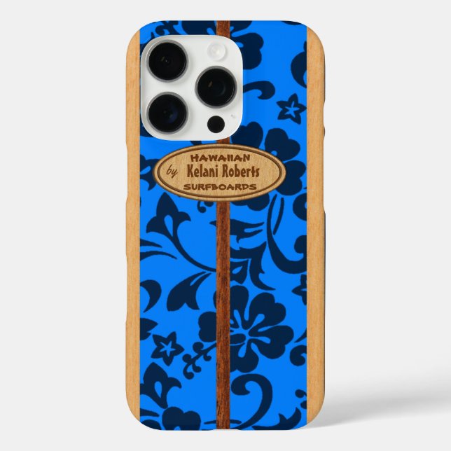 Coques Case-Mate iPhone Mokuleia Hawaiian Faux Wood Monogram Surboard Ca (Verso)