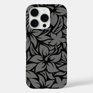 Coque iPhone 16 Pro Moloaa Bay Hawaii Hibiscus Tonal Black