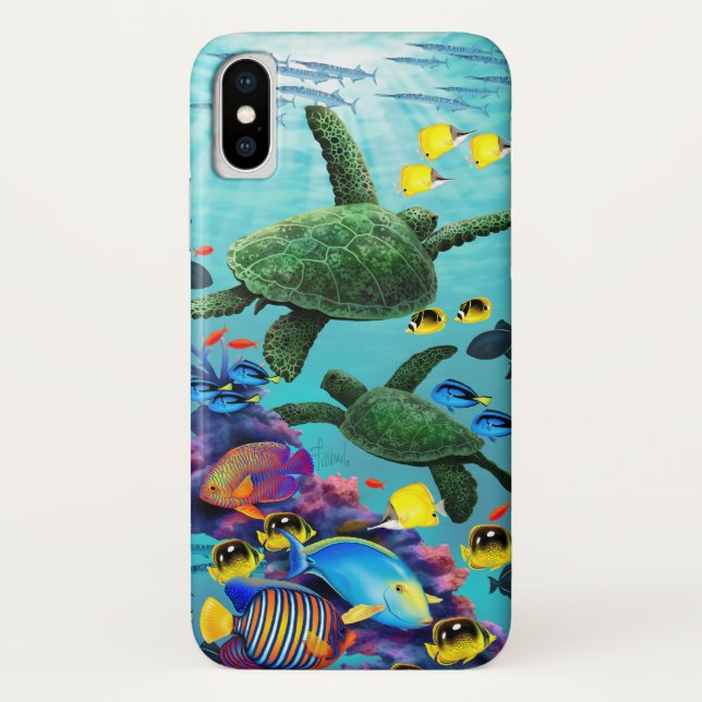 Coques Case-Mate iPhone Molokini Cove Hawaiian Sea Turtle Poisson Tropical (Dos)