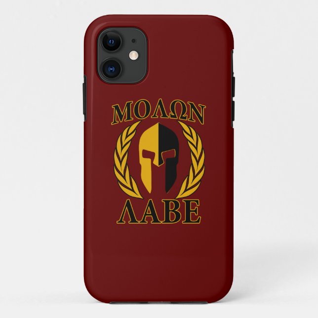 Coques Case-Mate iPhone Molon Labe Casque spartiate Laurels Accent Bourgog (Dos)