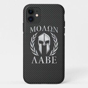 Etui iPhone Case-Mate Molon Labe Chrome Style Spartan Armor Fibre de car